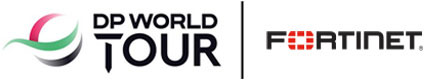 DP World Tour logo and Fortinet logo