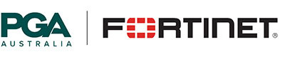 PGA Australia logo and Fortinet logo
